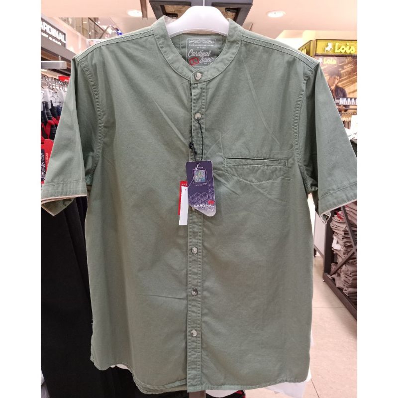 Kemeja koko pendek pria Cardinal jeans original mens CAHAI02883P 06A Baju koko pendek pria hijau ata
