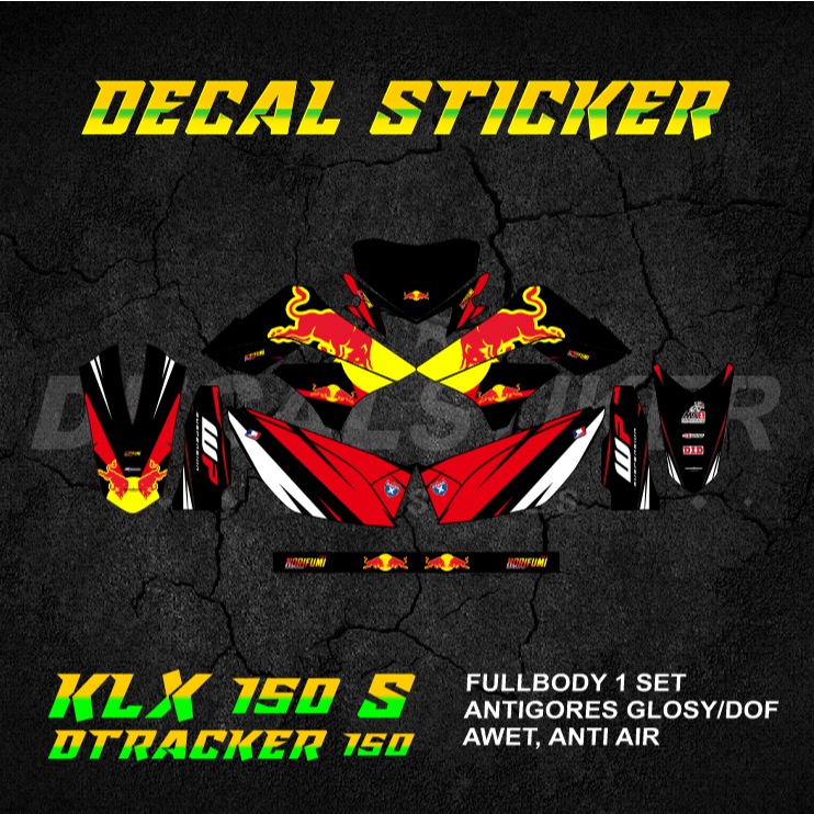 DECAL STIKER KLX DTX 150 (010) DEKAL STICKER KLX S L DTRACKER LAMA OLD FULLBODY 2009 2010 2011 2012 