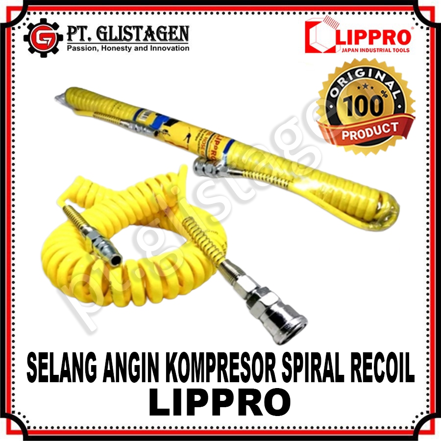LIPPRO Selang Angin Kompresor Spiral Recoil Hose 6 Meter ORIGINAL LIPPRO
