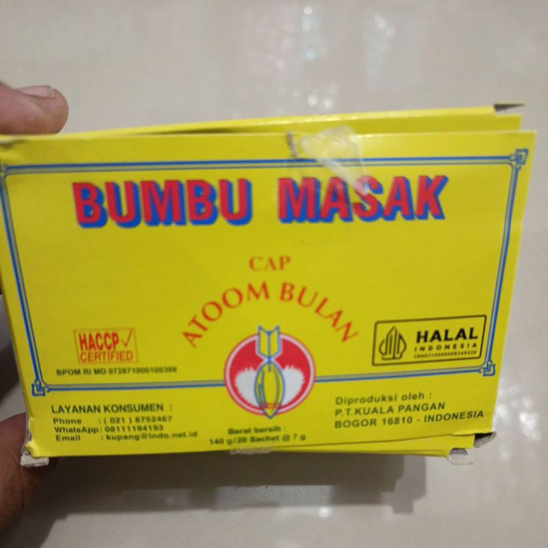 

Bumbu masak Atom Bulan isi 20pcs, harga per box