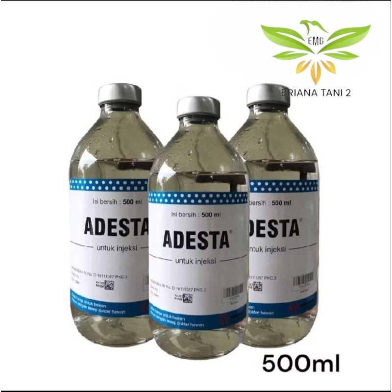 Adesta 500ml Pelarut Obat Aquades Injeksi Vaksin Medion untuk Hewan