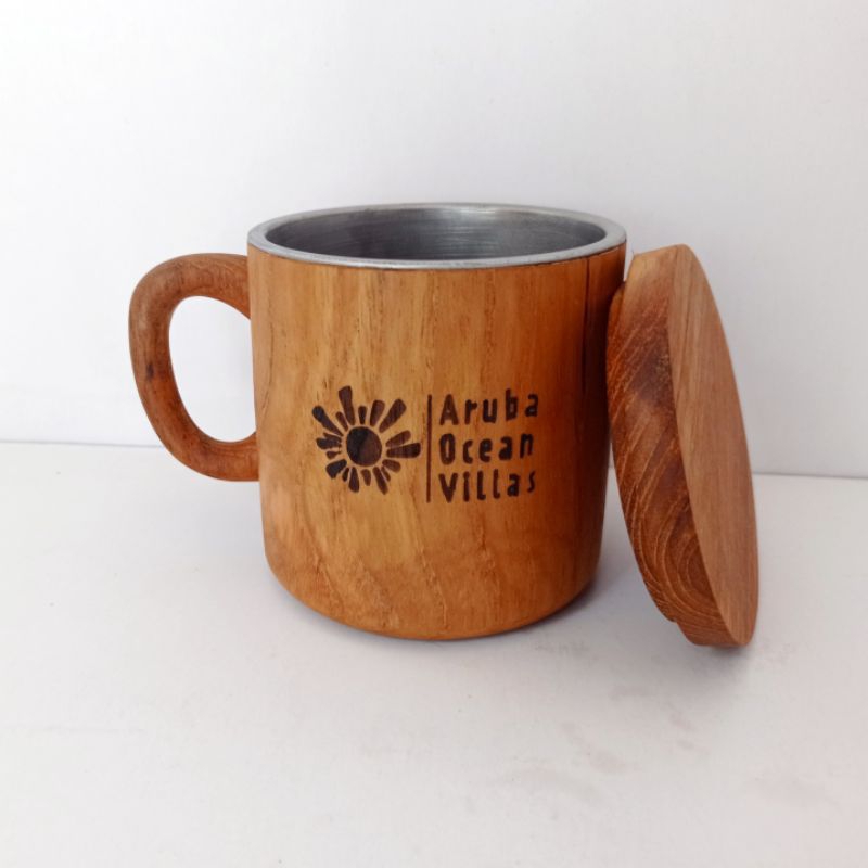 Gelas Kayu Stainless - Mug Cangkir 300