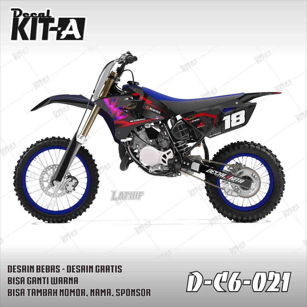 Decal sticker New YZ 85 sticker YZ 85 full body Hitam Merah Keren D-C6-021 D-C6-020