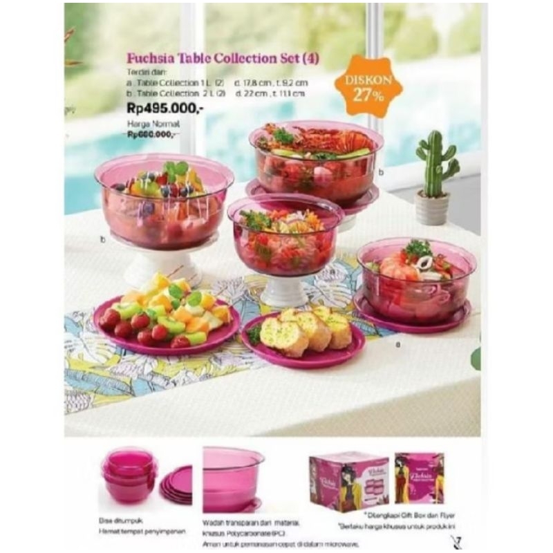 Fuchsia table collection set