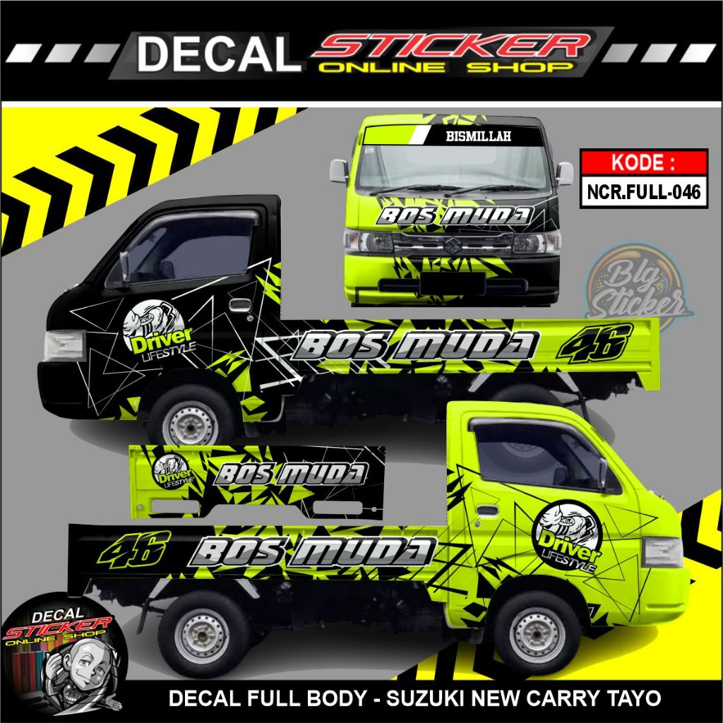 STIKER NEW CARRY TAYO PICKUP DECAL STICKER FULL BODY VARIASI CUSTOM NAMA