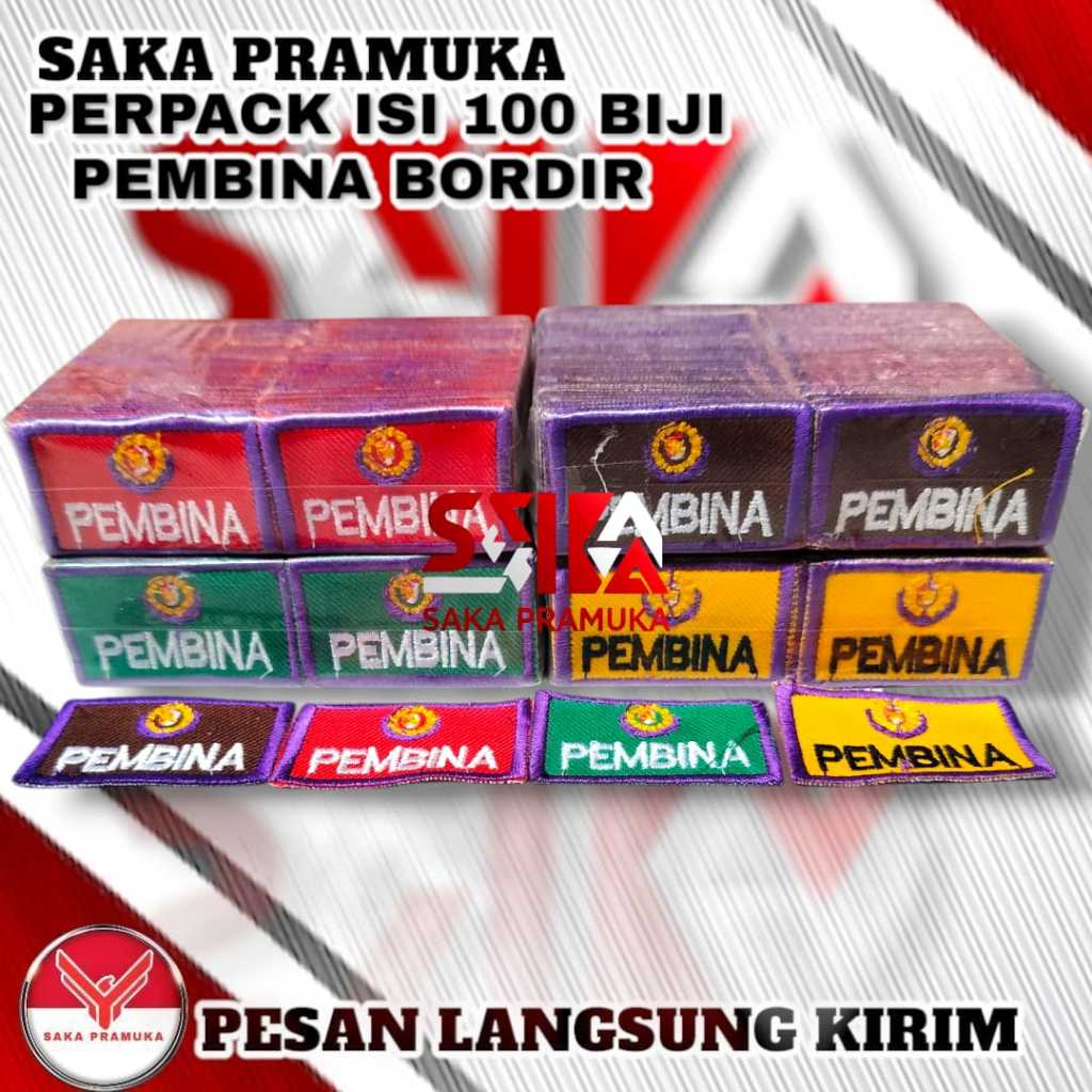 (ISI 100 BIJI) Badge bet pembina pramuka bordir