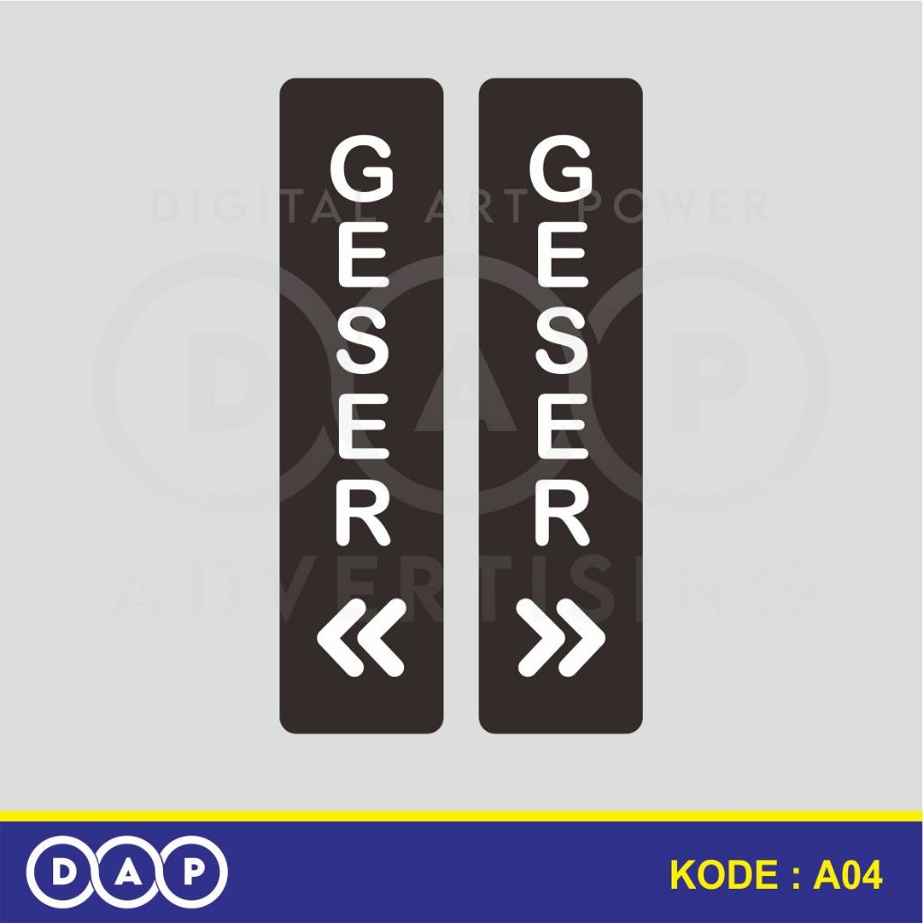 

A04 - Acrylic Sign Geser Kiri dan Kanan, Stiker Akrilik, Tahan Air, Tidak Pudar, dan Bisa Custom