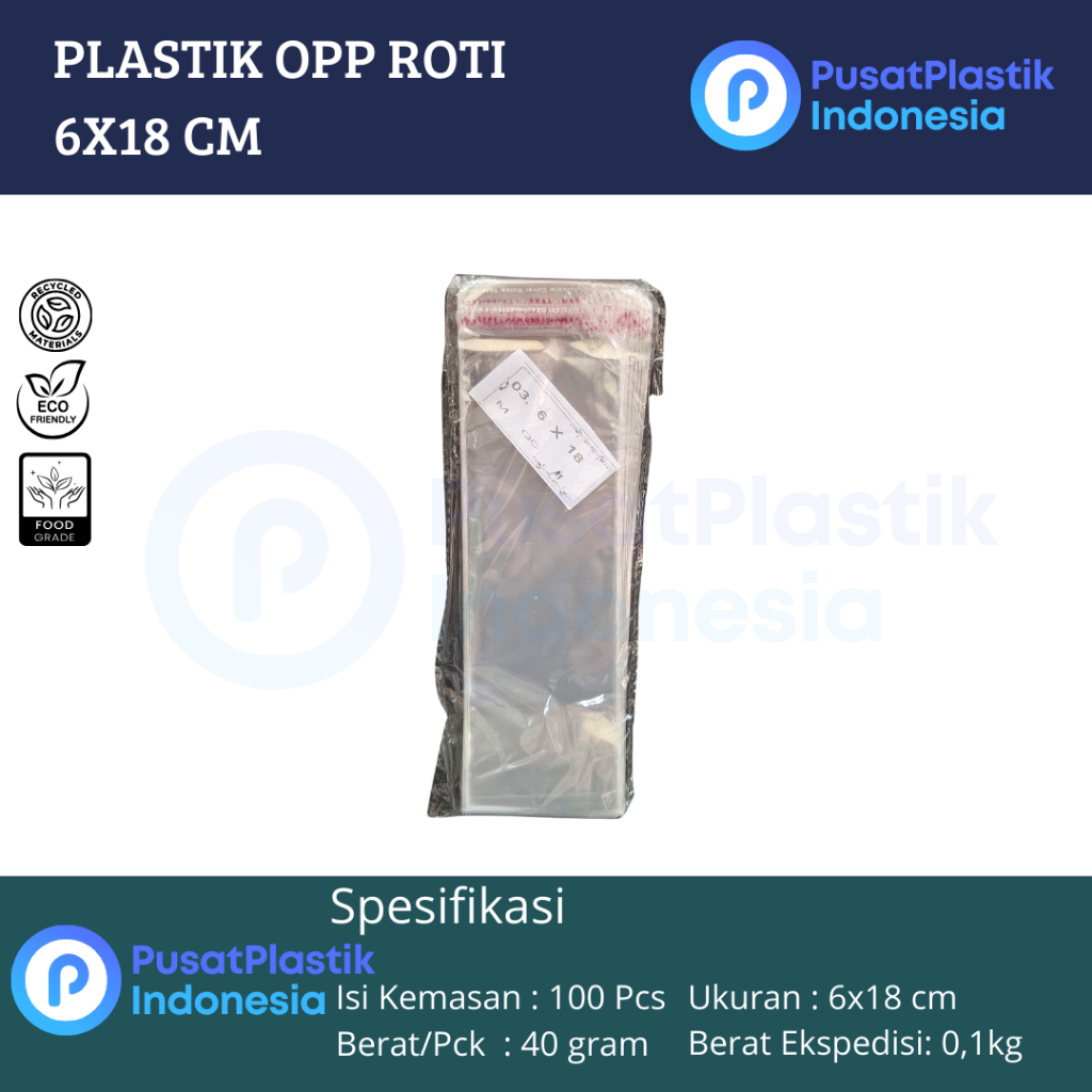 Plastik Opp 6x18 Seal Bening Isi 100 Lembar / Plastik Lem Rekat Risol Sendok Isi 100 Lembar