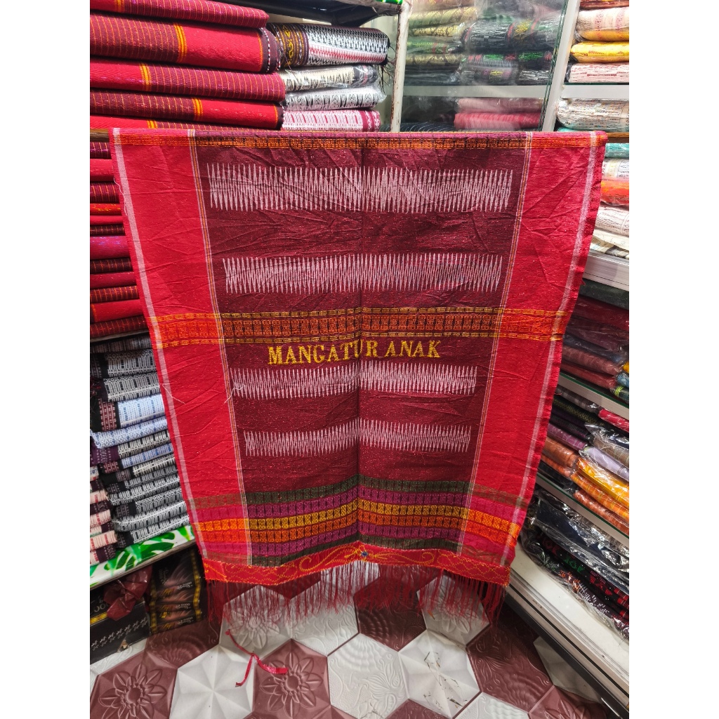 Ulos Toba Bintang Maratur Siantar Bordir Merah