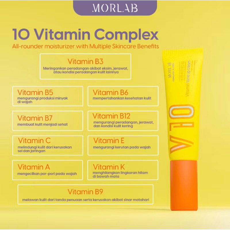 MORLAB - V10 Vitamin Tone Up Cream With Idebenone