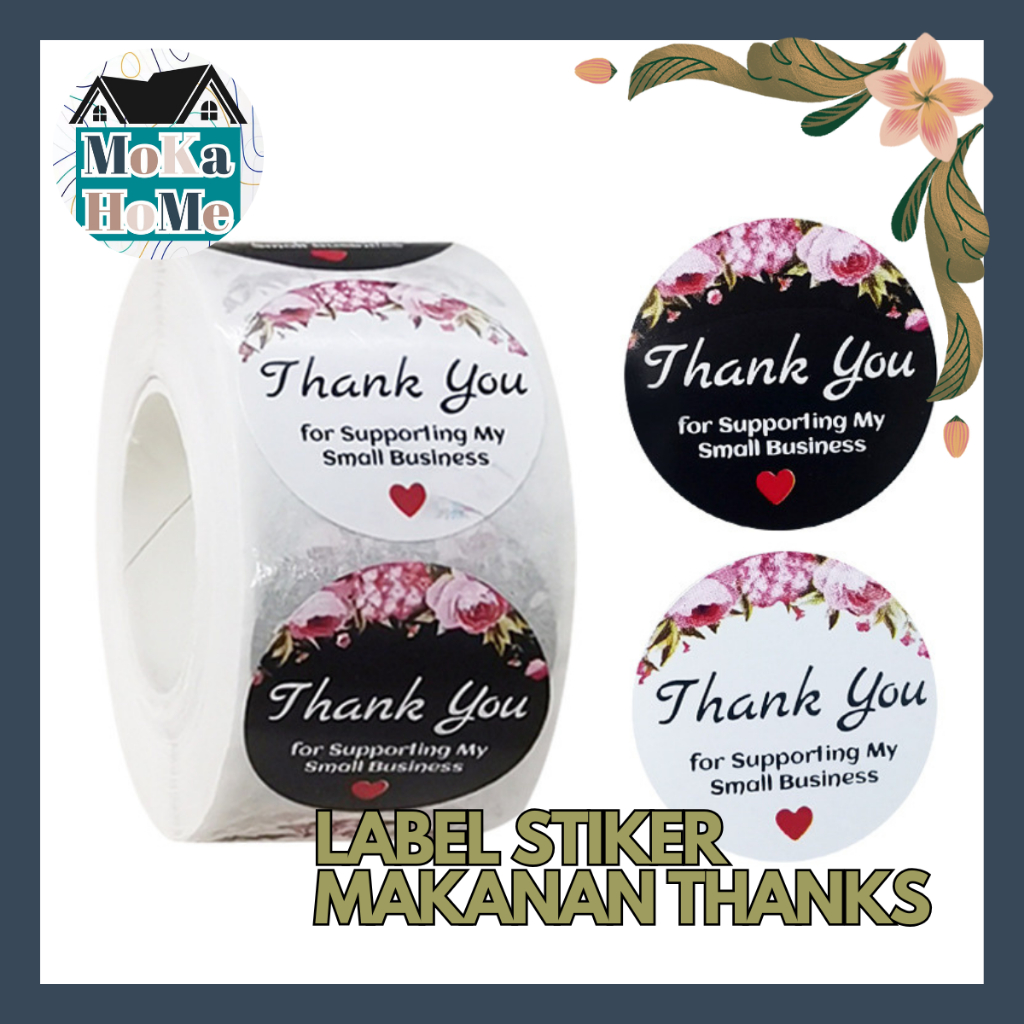 

STIKER THANK'S ISI 500 PCS / STIKER LABEL MAKANAN & MINUMAN / LABEL PRODUK