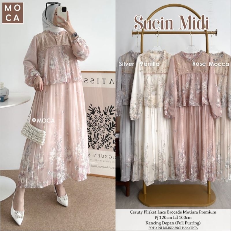 GAMIS LEBARAN|GAMIS KONDANGAN SUCIN MIDI MOCA