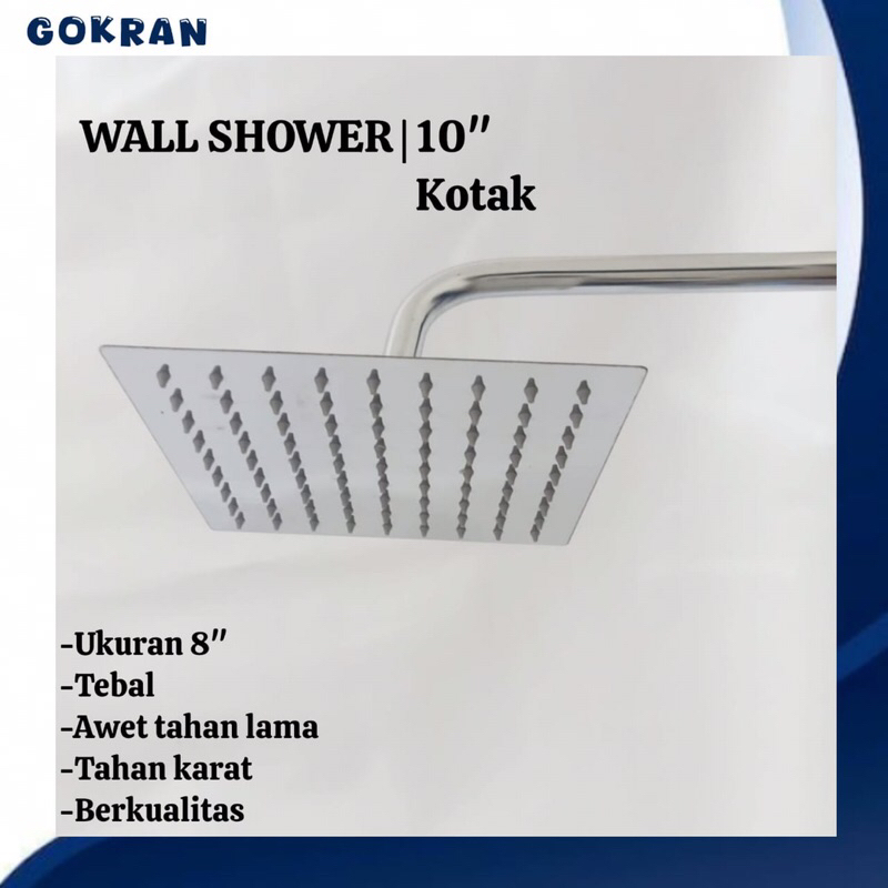 Wall Shower Kotak Premium 10 inch Shower Gantung Kamar Mandi Wall Shower Tebal