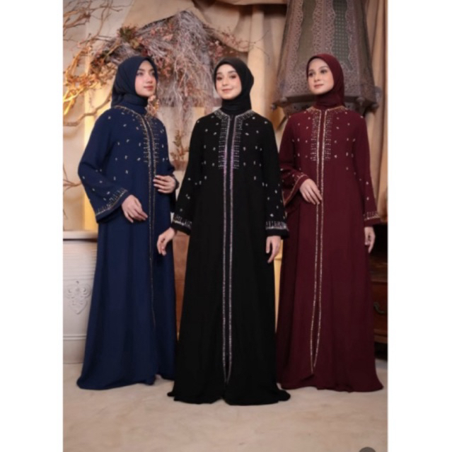 JUAL RUGI Ameera Abaya Hitam by NADEEA size M ORIGINAL