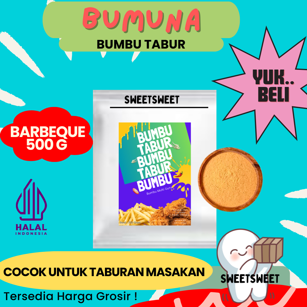 

Sweetsweet Bumbu Tabur Barbekiu Kemasan 500g | Rasa BBQ {BISA COD} {Lebih Murah Grosir}