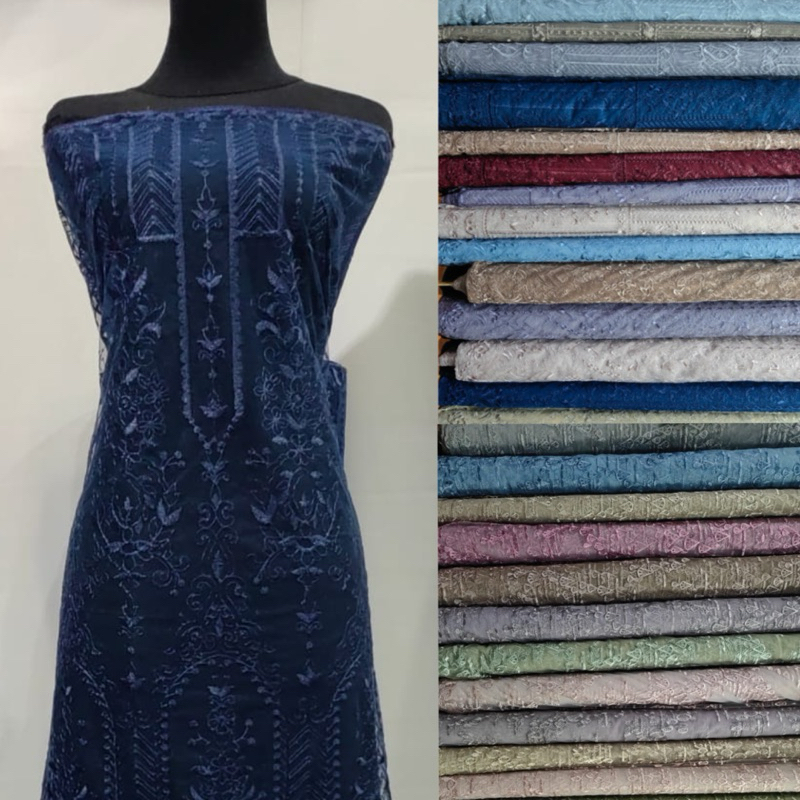 Kain Brokat Tile Bordir Motif Sapto Tulle Etnik