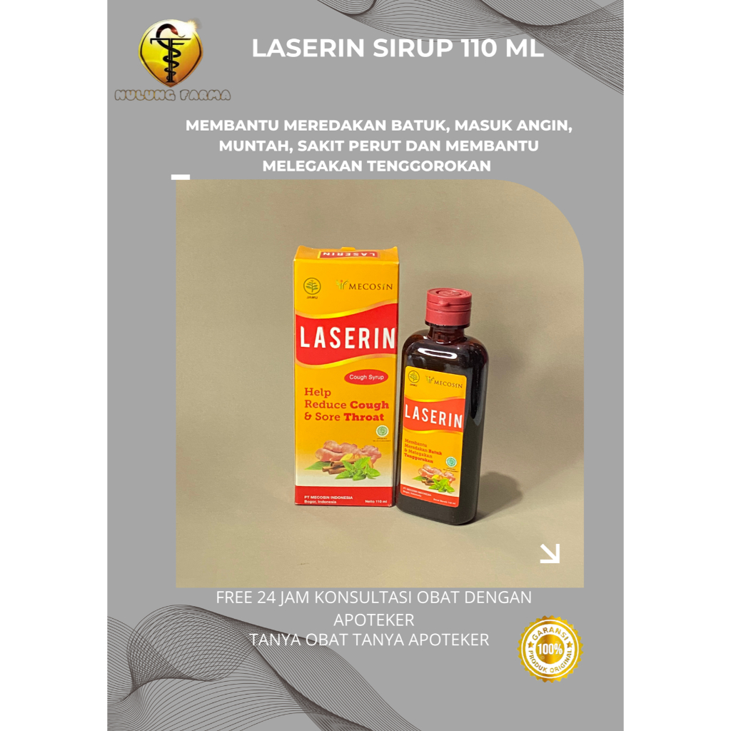 

LASERIN SIRUP 110 ML MEMBANTU MEREDAKAN BATUK DAN MELEGAKAN TENGGGOROKAN