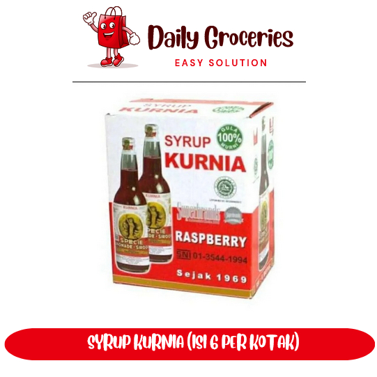 

Sirup Kurnia rasa Raspberry, 1 kotak isi 6 botol