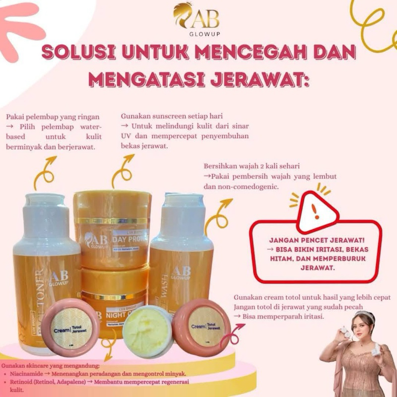 CREAM TOTOL JERAWAT AB GLOW BY AVRIL