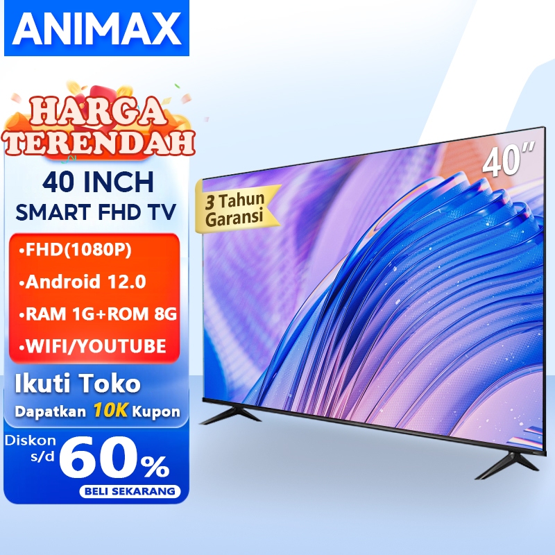 Animax Sakura Smart TV LED 32/40/43 inch TV Digital Android 11.0 Garansi 3 tahun Televisi