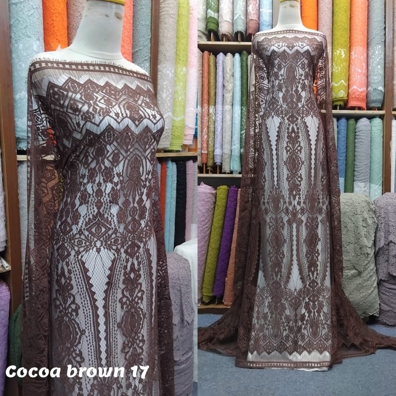 bahan kain brokat semi Prancis original/kain semi Prancis kebaya