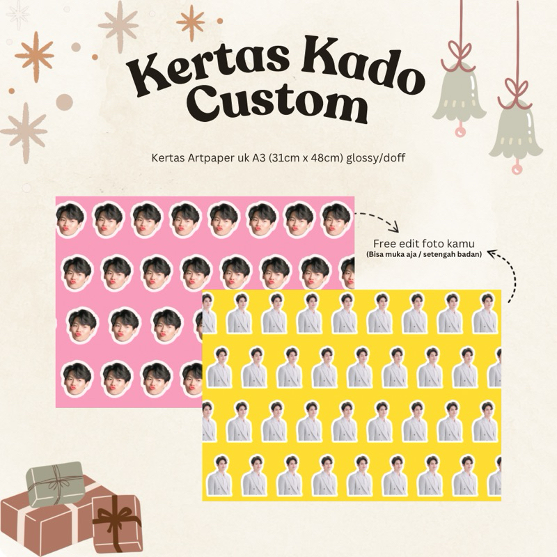 

Kertas Kado Custom Murah - (1 Hari Jadi) - Custom foto diri/artis kpop thai dll