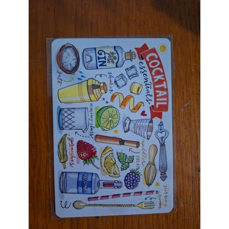 

kartu pos Loupaper cocktail postcard