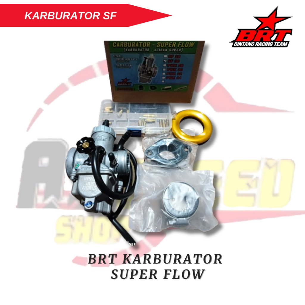 BRT Karburator PE Super Flow 28 30 + 23 Bagian / BRT Super Flow Carburator / BRT Original