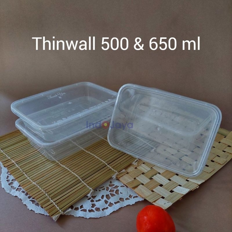 THINWALL / KOTAK / THINWALL KOTAK / KOTAK MAKAN / RECTANGLE 500 ML & 650 ML ISI 25 PCS PER PACK
