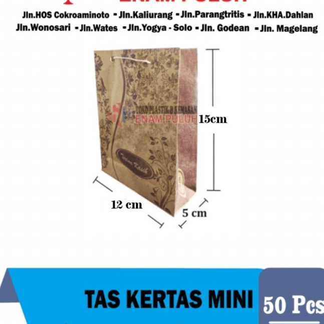 

Tas Kertas Mini isi 50 tenteng kecil wadah snack batik paper bag syukuran hajatan grosir