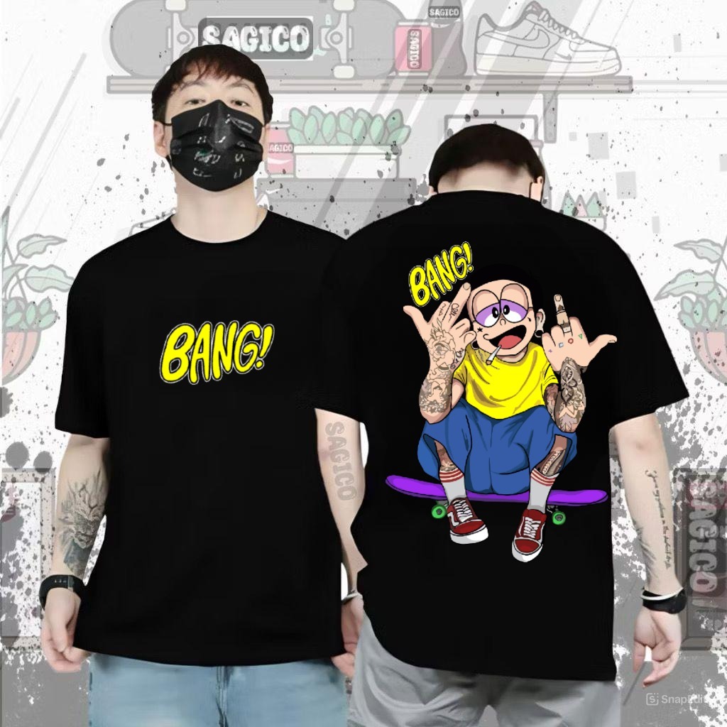 Kaos Premium Pria Tshirt Distro Motif bang nobita / Kaos Distro Premium Cowok Dewasa / Baju Atasan D