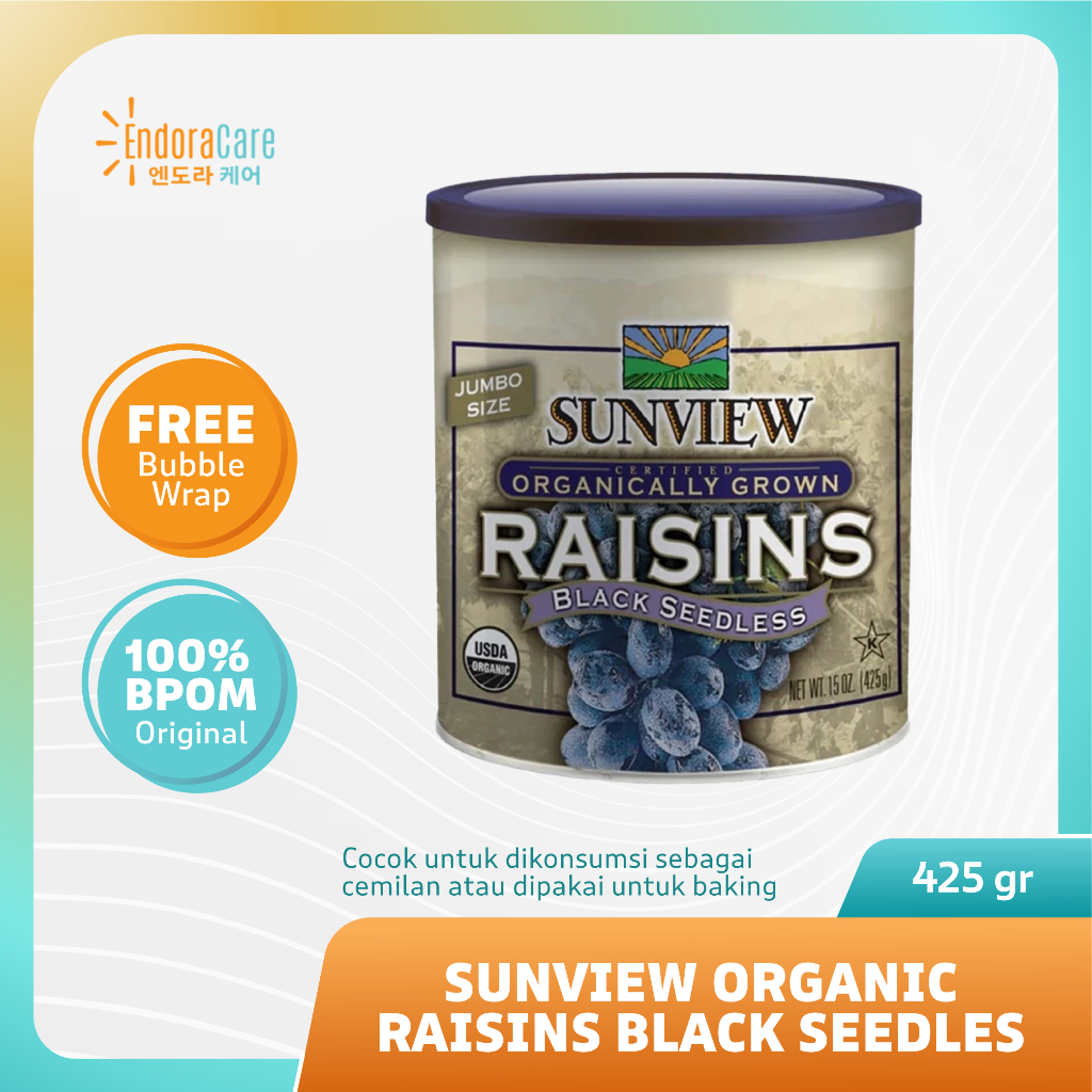 

SUNVIEW Organically Raisins Black Seedless - Kismis Tanpa Biji 425g / 15oz