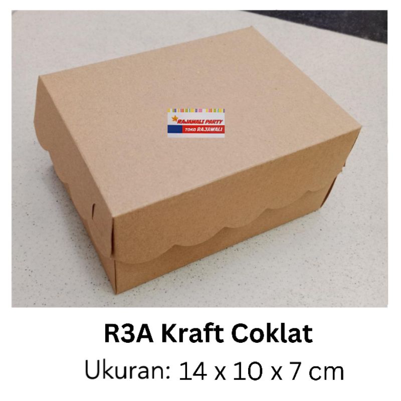 

(minim 10 lembar) Dus R3A Kraft Coklat 14x10x7cm/Dus Kue isi 2/Dus Kue isi 3/Dus Kue R3 Coklat/Dus Hajatan Kraft Coklat/Dus Kue Kraft Coklat R3 Rajawali Party