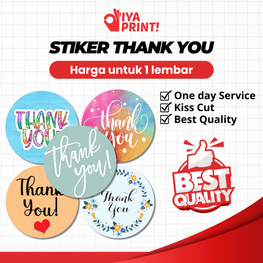 

Stiker thank you/Stiker Thank You Cantik/Stiker Terima Kasih Unik/Stiker segel