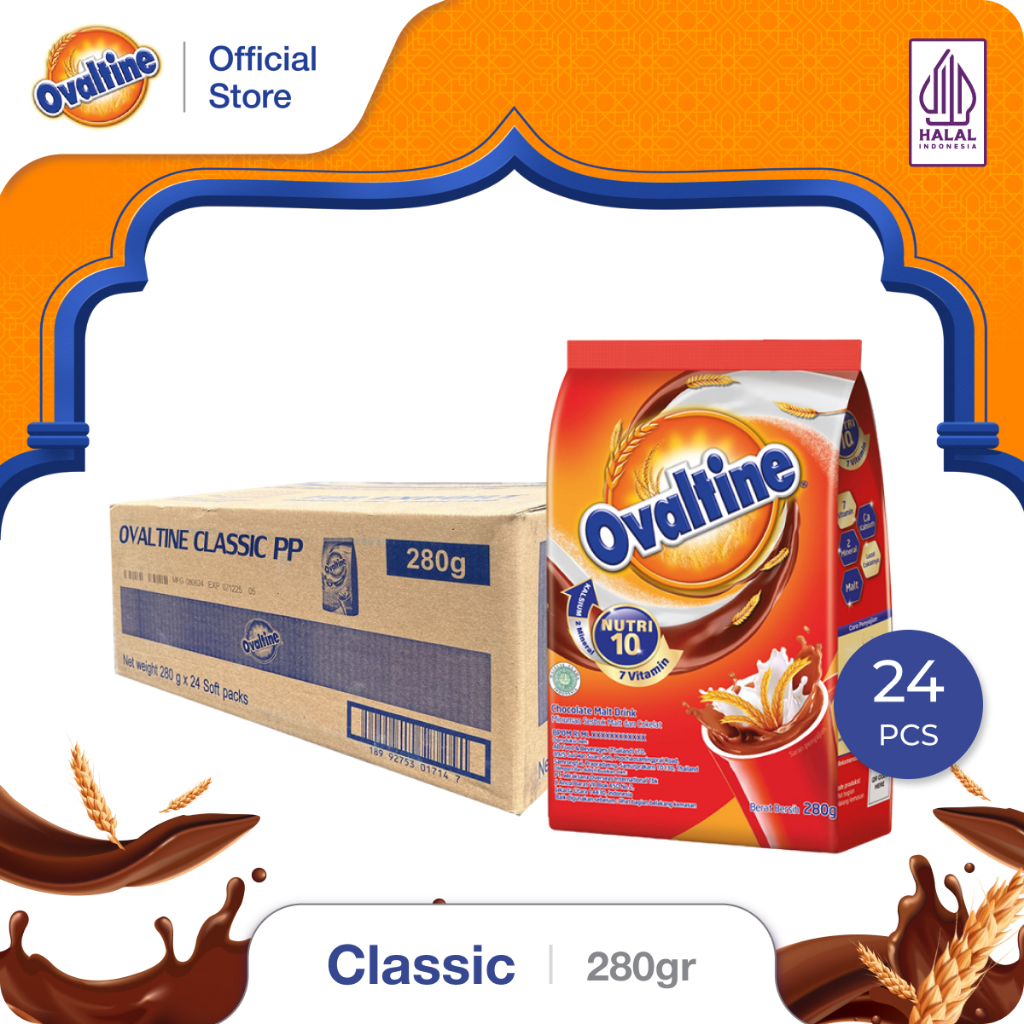 

[Karton] Ovaltine Classic Susu Bubuk Coklat 280g - 24pcs