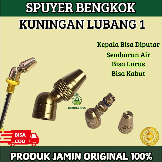 Spuyer Kabut Kuningan Bengkok Nozzle Sprayer Elektrik Manual Tangki Semprot
