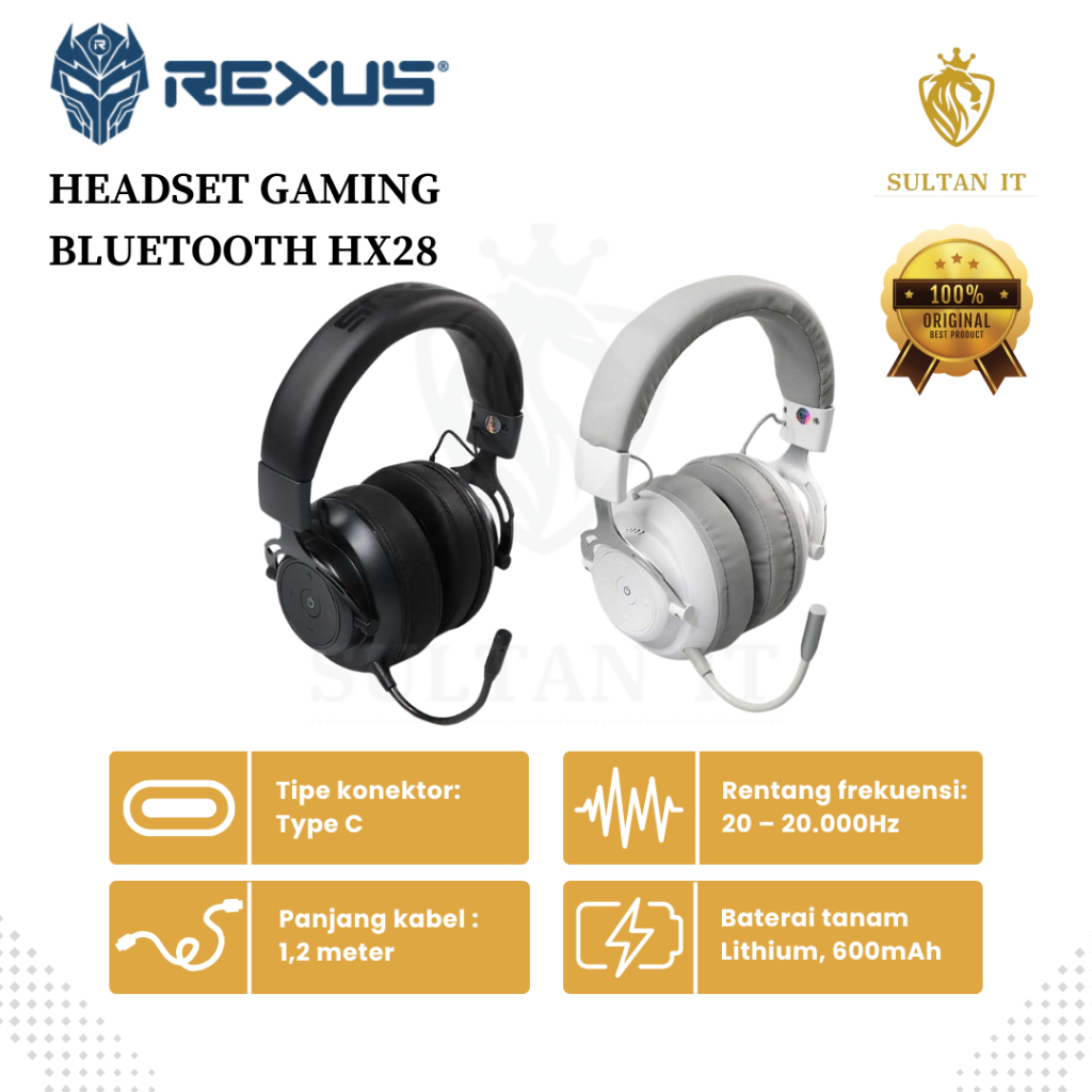 HX28 Headset Rexus Thundervox Stream Gaming Original Bluetooth