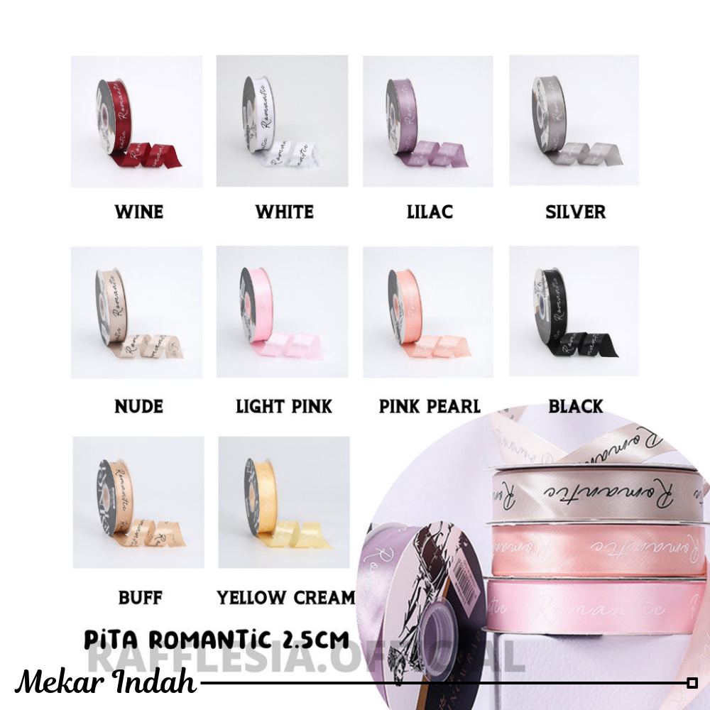 

PITA MOTIF ROMANTIC LEBAR 2.5CM (ECER PER METER) IMPORT PREMIUM PITA KADO HAMPERS BOUQUET BUNGA