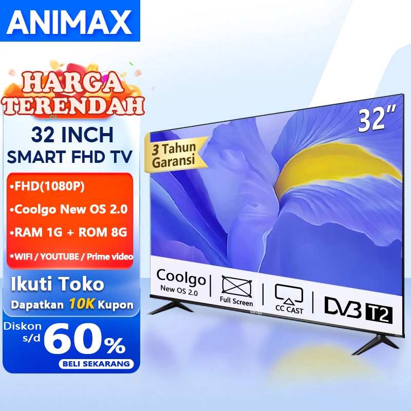 Animax Sakura TV LED 32 inch Smart TV Digital 43 inch Smart TV FHD TV LED 32 inch Android TV Youtube