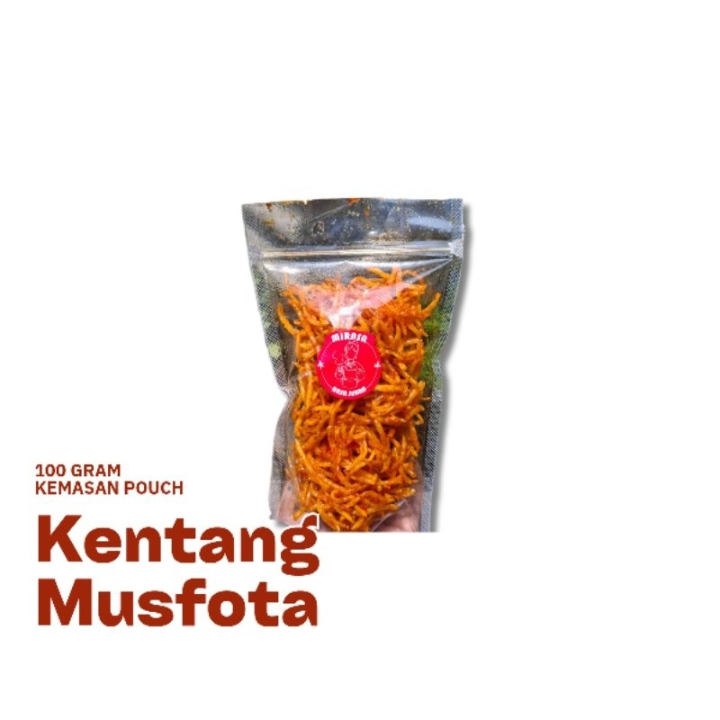 

Kering Kentang Mustofa 100 Gram Kemasan Pouch Pedas Manis Gurih Kriuk Enak