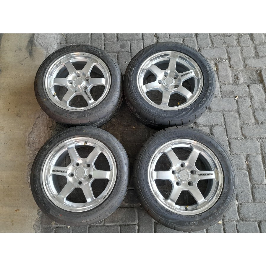 Velg Mobil bekas Rays Ring 15 h5x114 & ban 195/50 + 195/55