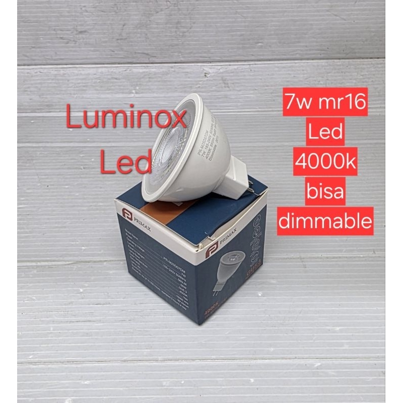 spotlight dimmable mr16 led 7w 7watt 4000k / halogen led primax 7w 7 watt natural E27dan putih white
