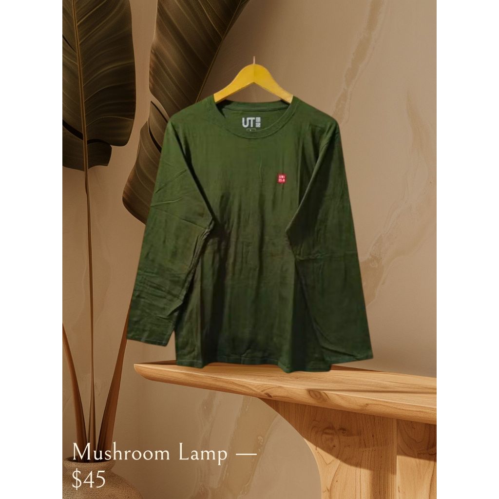 Kaos Uniqlo Unisex Lengan Panjang Logo Bordir