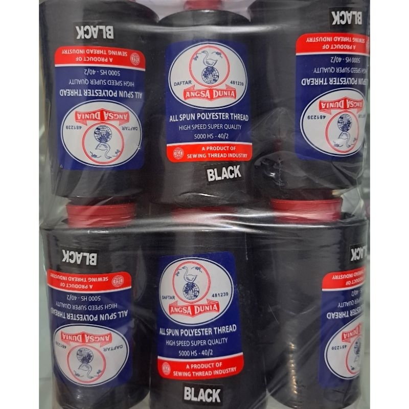 Kinder Dstore Benang Jahit Angsa Dunia 5000 Yard 40/2 (1 Pak Isi 6 Biji Sama Warna)