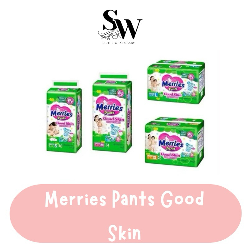 Merries pants-Pempers celana M34/L30/XL24/M50/L44/XL38/XXL28 PEMPERS CELANA Goodskin