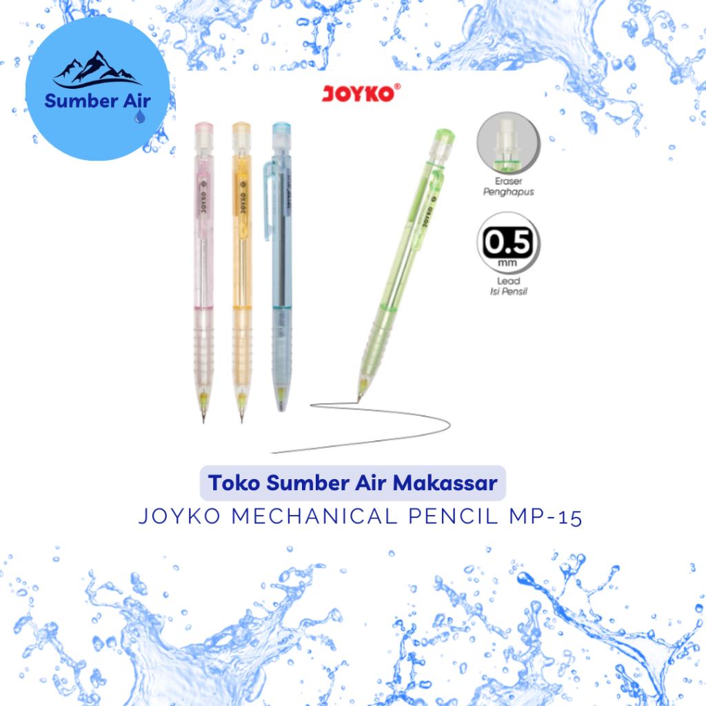 

JOYKO PENSIL MEKANIK / MECHANICAL PENCIL / PENSIL CETEK MP-15 CRISTAL 0.5mm / 1 PCS