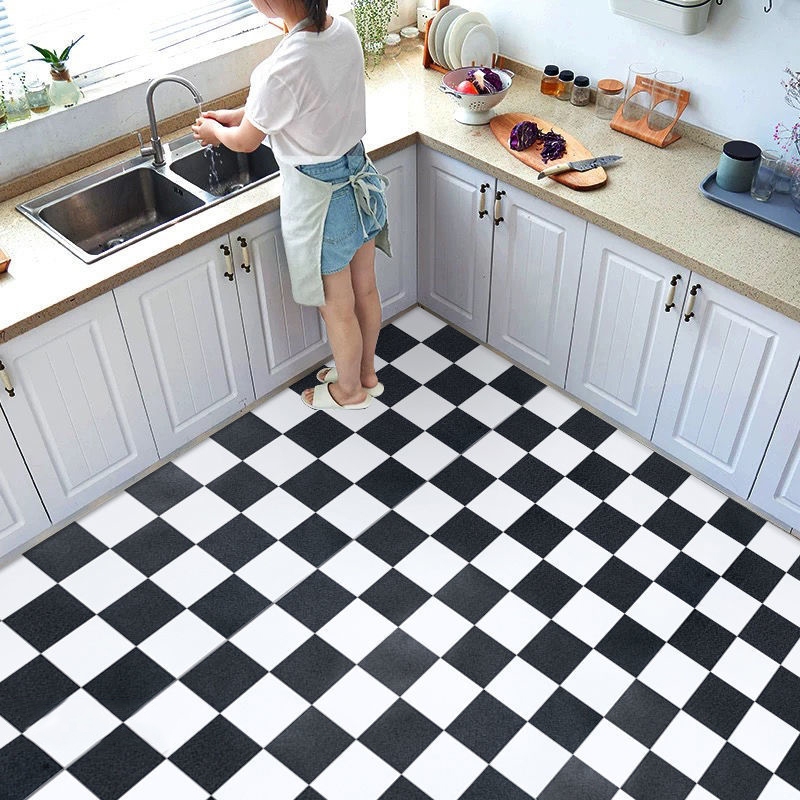 [Whispers] Stiker lantai kamar mandi anti licin toilet tahan air PVC sticker perekat diri dapur