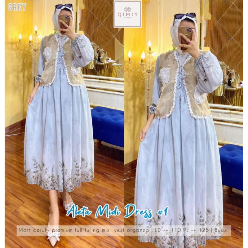 GAMIS ALETA MIDI DRESS FAB CERUTY PREMIUM FULL FURING ORI QIMIY