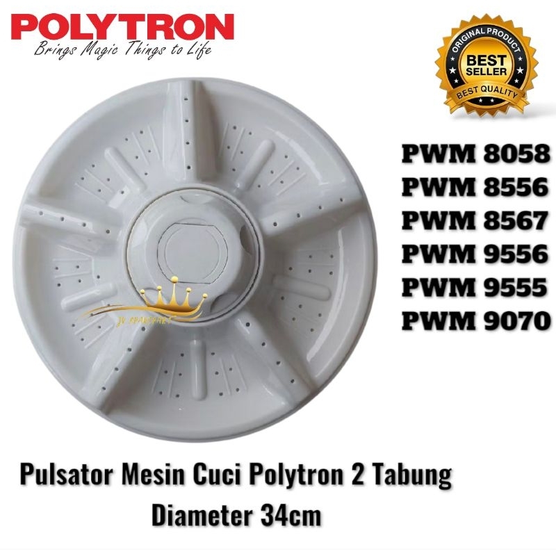 PULSATOR MESIN CUCI POLYTRON 34 CM GIGI 10 PUTARAN KUALITAS ORI