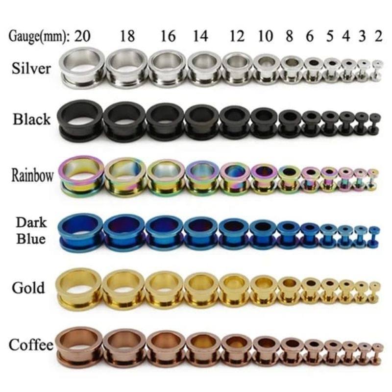 PIERCING STAINLESS / TINDIK PIERCING STAINLESS / EAR PLUG STAINLESS / ANTING TELINGA / TINDIK PLONG 